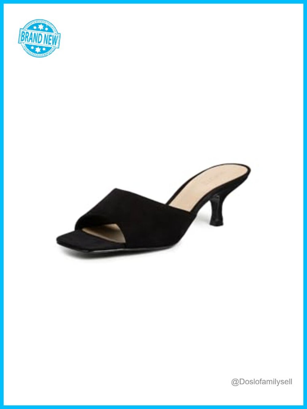 Dethalia Slide Heels Nubuck Suede Stiletto Round Toe Slip On
